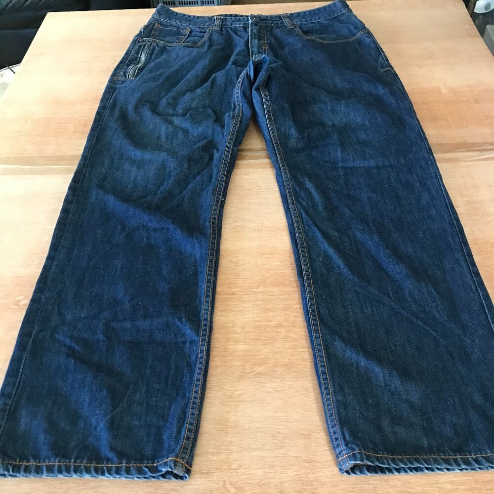 Rocawear Original Fit Jeans Men 40x30 Blue High Rise Zip Pocket Baggy Skater